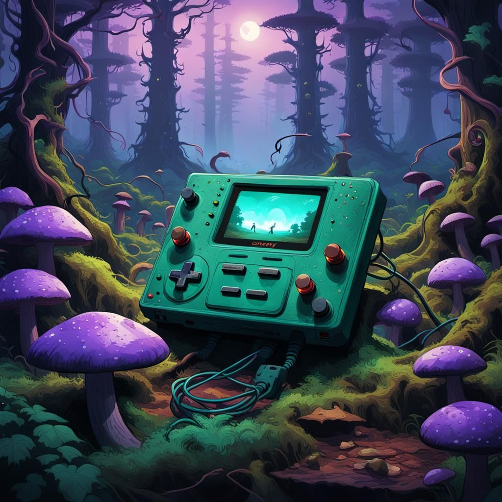 Dendy Console in Mystical Forest, Unreal Engine 5