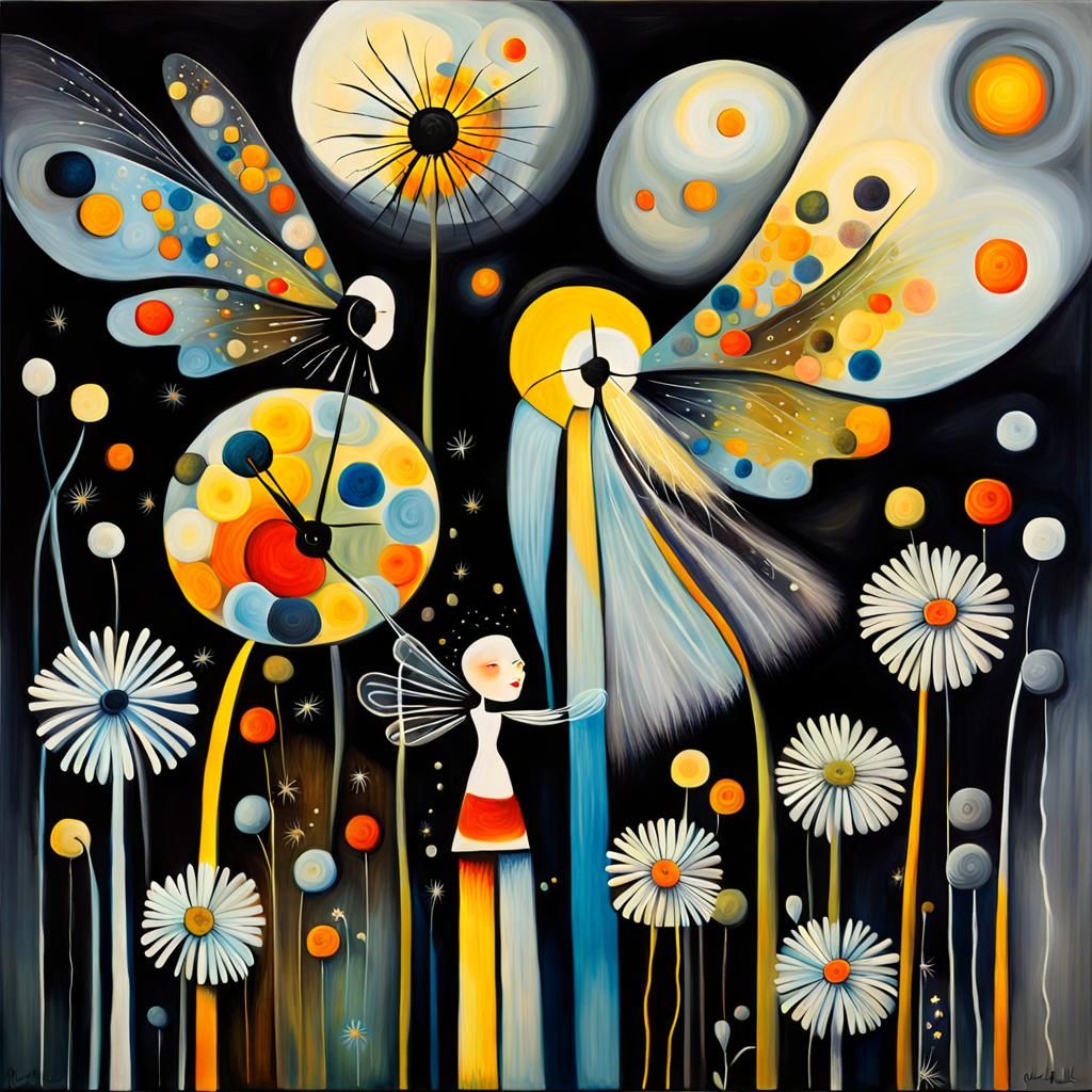 Fairies Making Wishes in Surreal Dreamscape