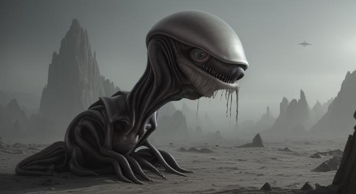 Gigeresque Monster Emerges from Alien Book