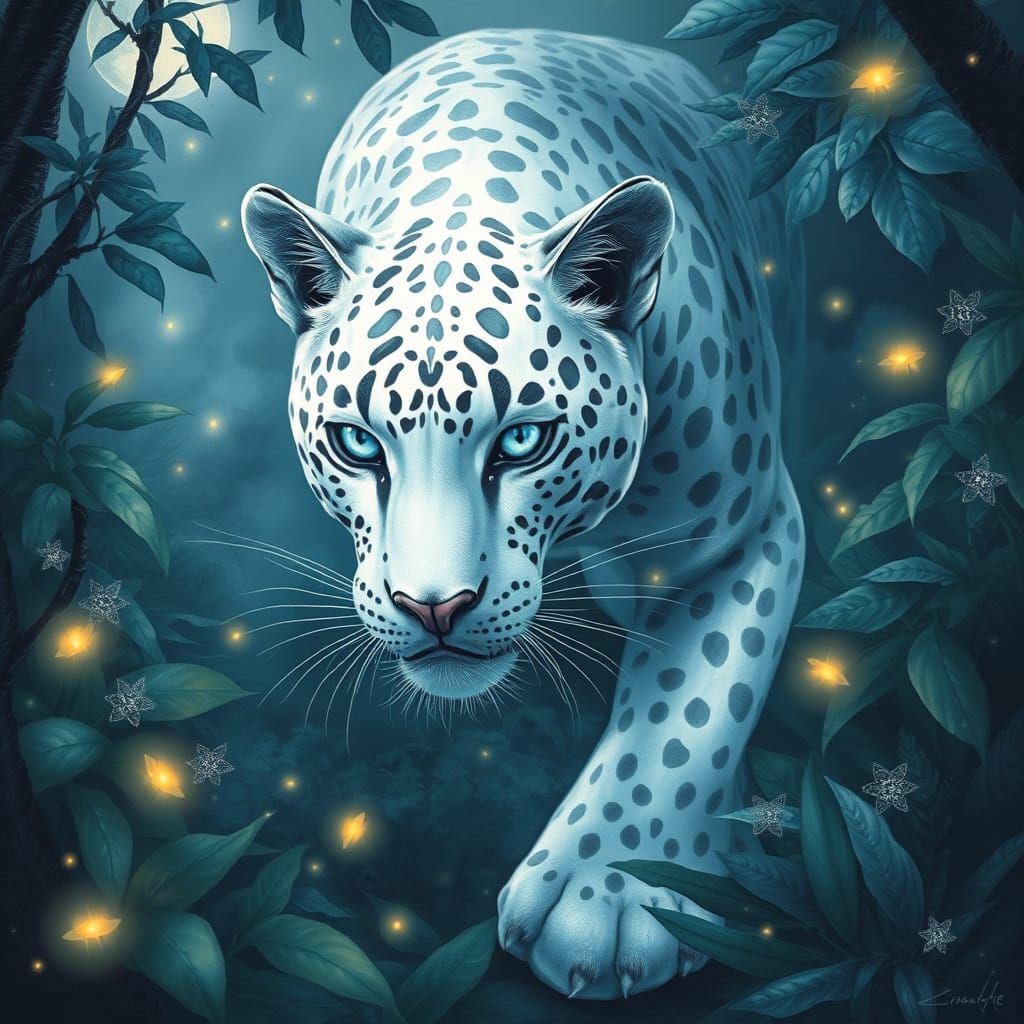 A mystical white leopard #2