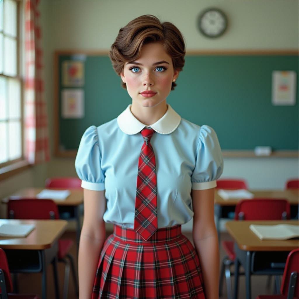 Man in Schoolgirl Uniform: Digital Matte Painting