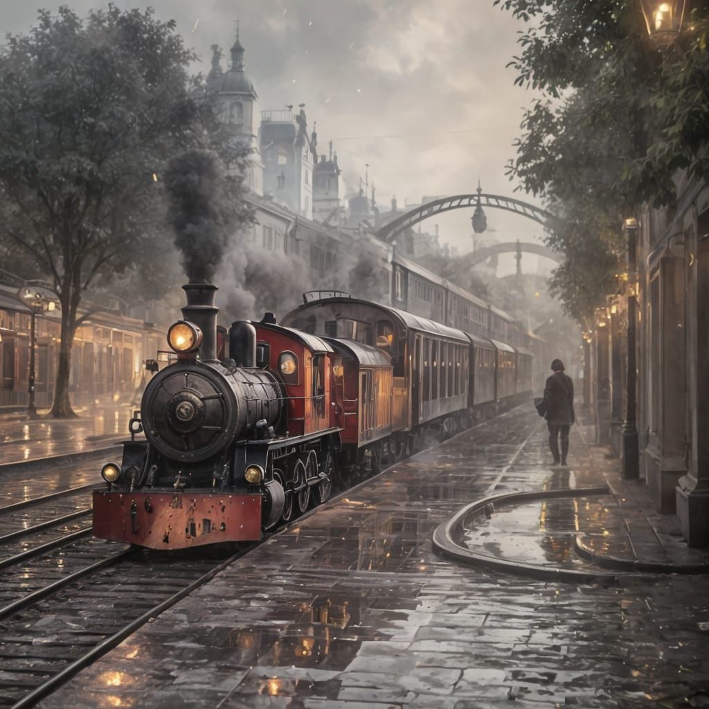 Whimsical Nighttime Scene in Triadic Colours