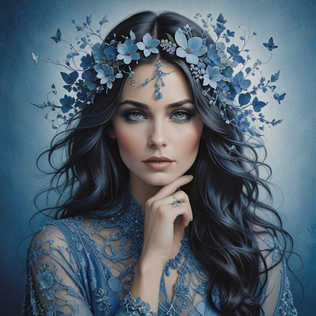 Surreal Blue World in Ethereal Aesthetic