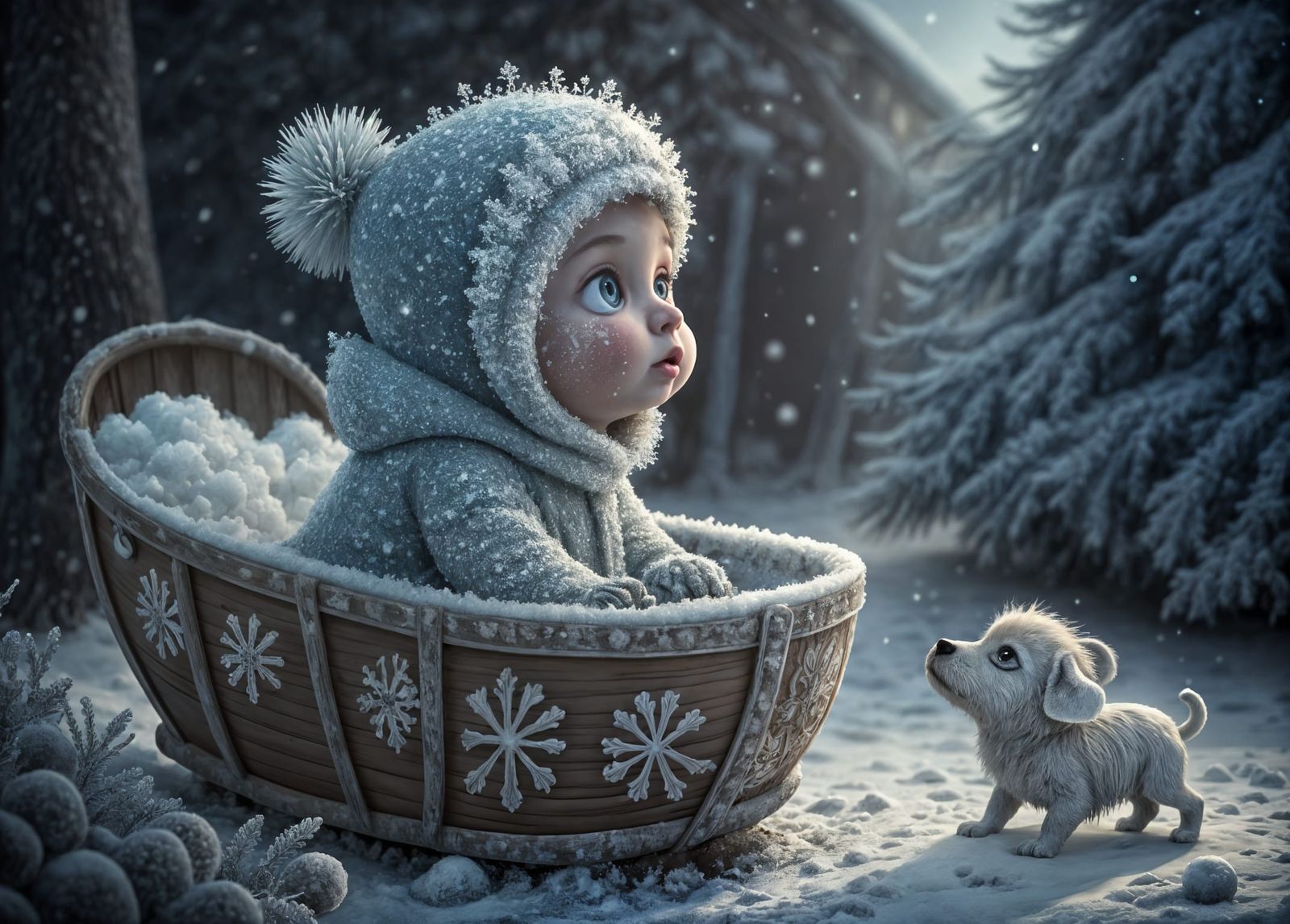 Yay It's Snowing, Our Snow Tub will Soon Be Full