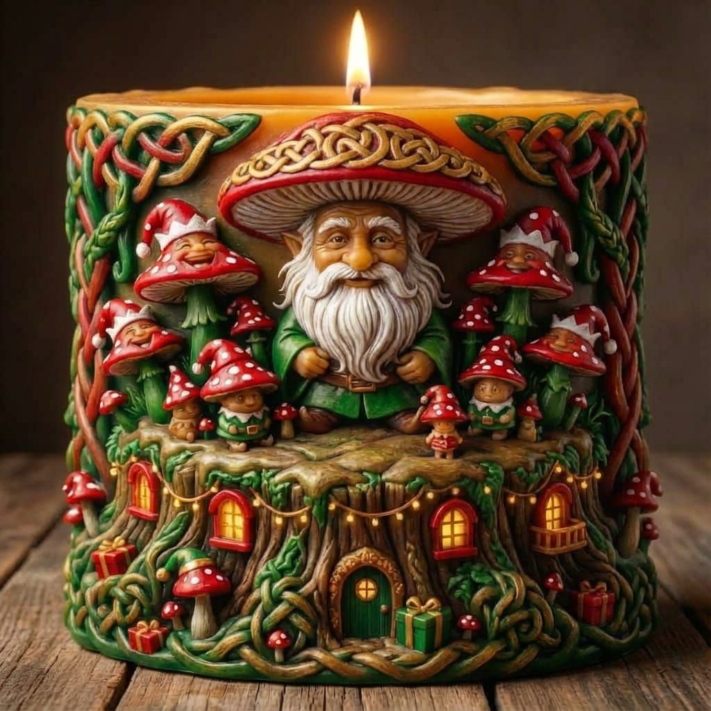 Mushroom Community Harmony on Forest Stump