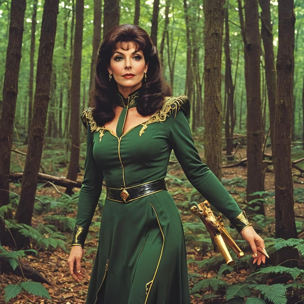 Deanna Troi as an Elf in Forest Setting