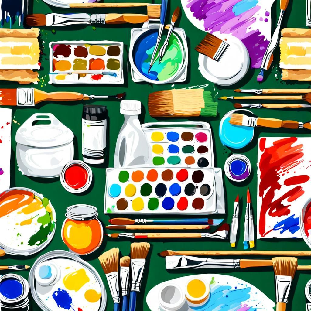 Relaxing Painting at Home with Art Supplies