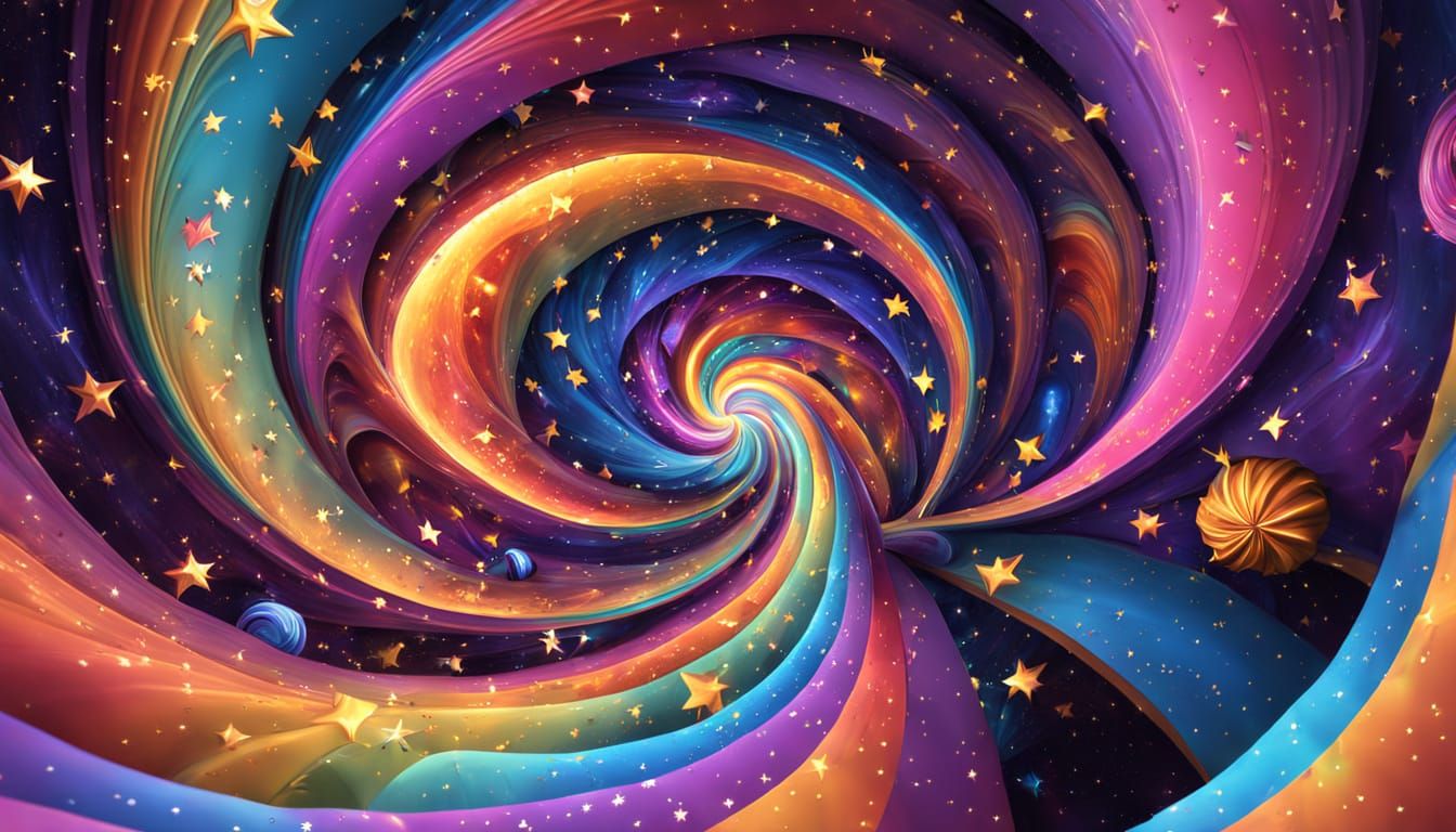 Vortexes of Stars in Intense Rainbow Colors