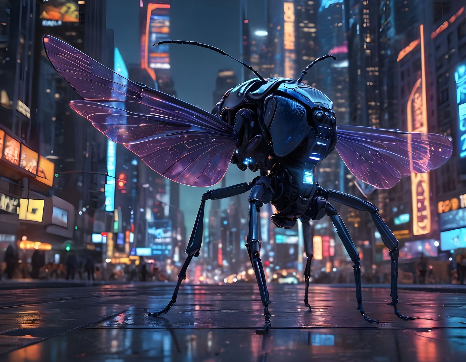 Surreal Insect Hero Emerges in Futuristic Realm