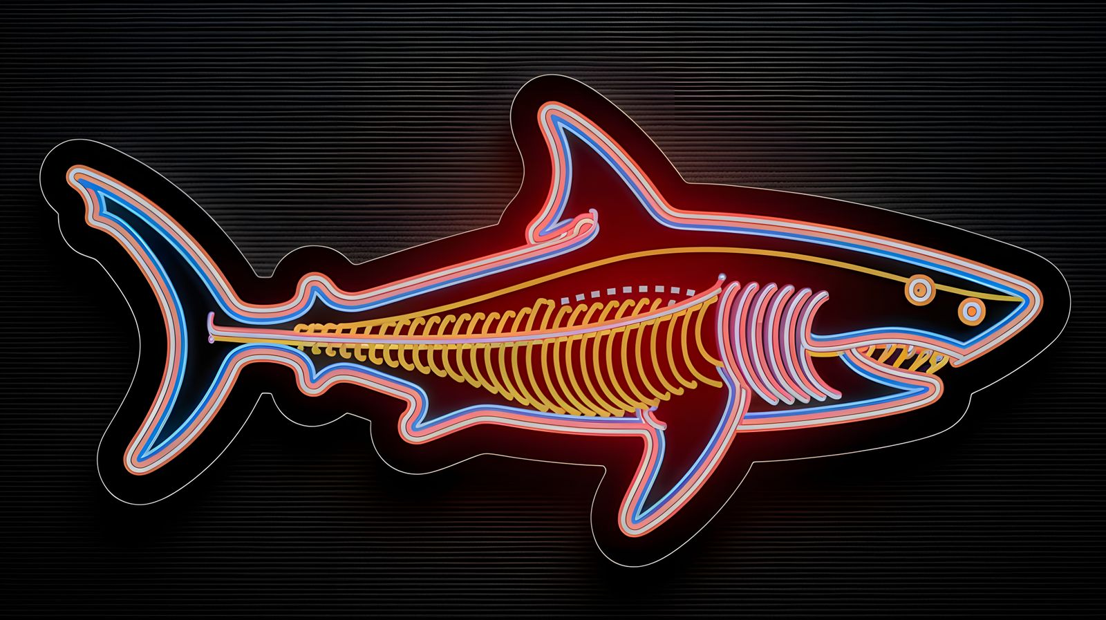 Surreal Neon Anatomy in Triadic Hues, Pop Art Style