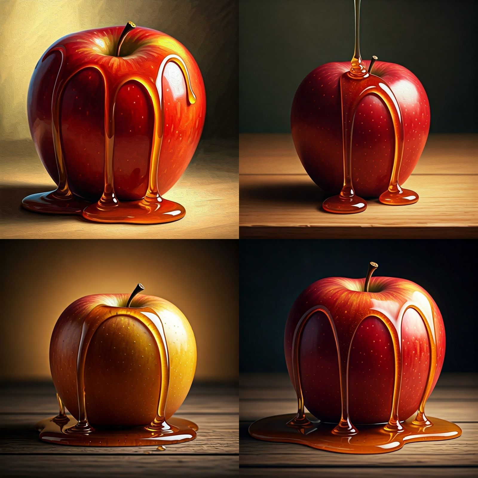 Honeyed Apple in Oil Painting Style