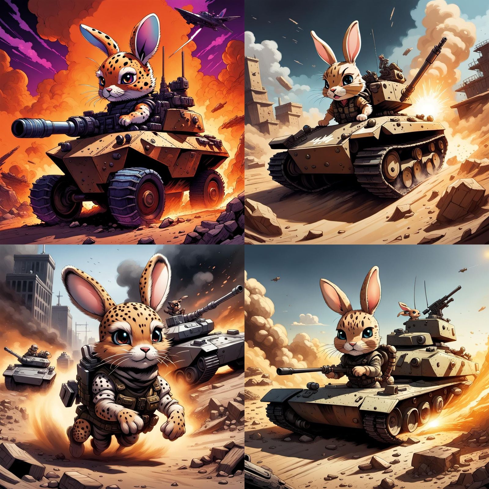 Furious Chibi Rabbit Races in Mad Max Tank