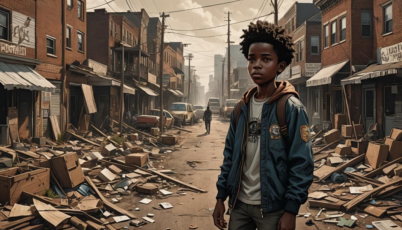 Black Boy's Mississippi Story in Line Art Style