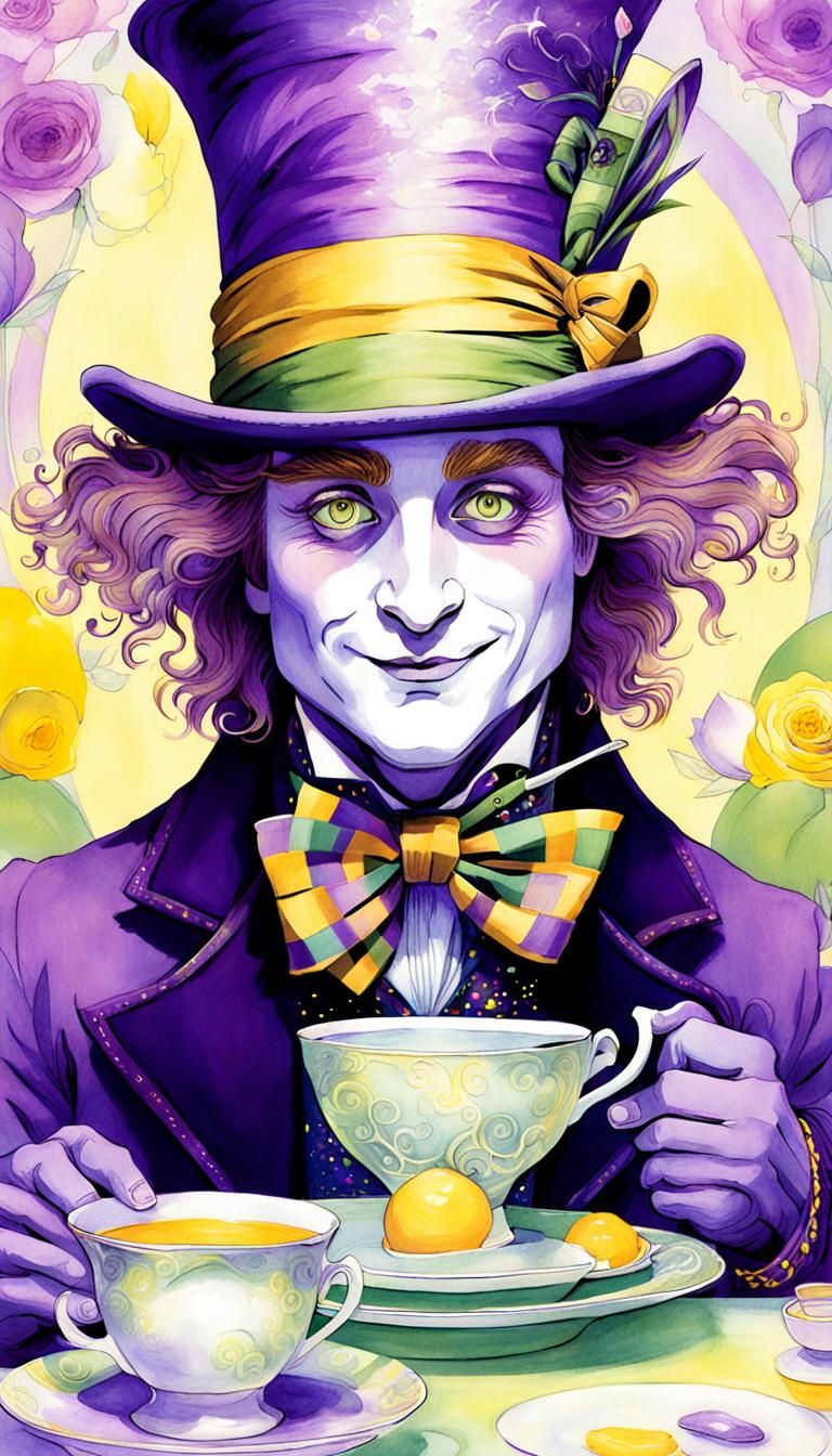 The Whimsical Mad Hatter at a Vibrant Tea Party