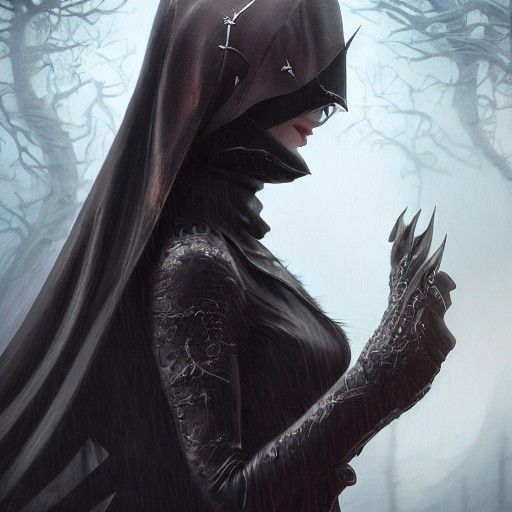 Vampire Hunter Portrait in Maximalist Style