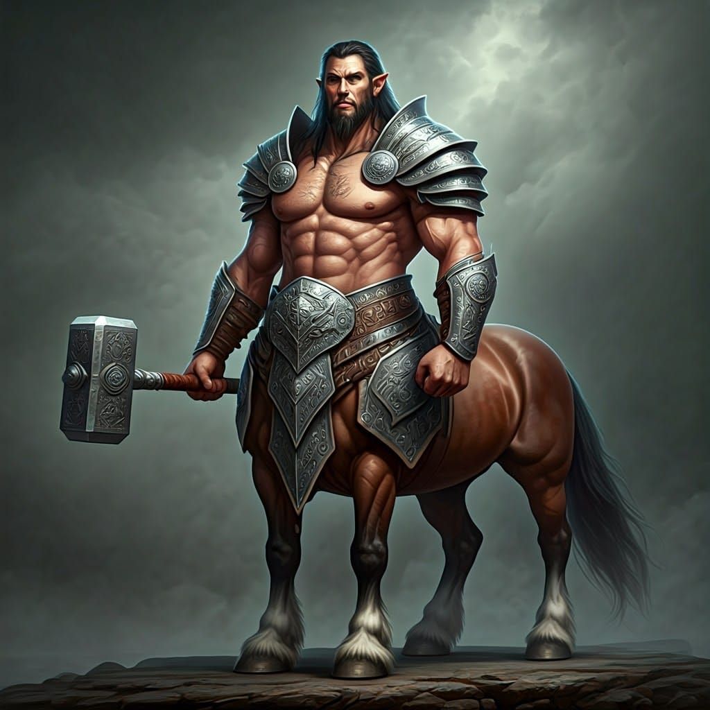 Heroic Centaur Warrior in Celtic Armor