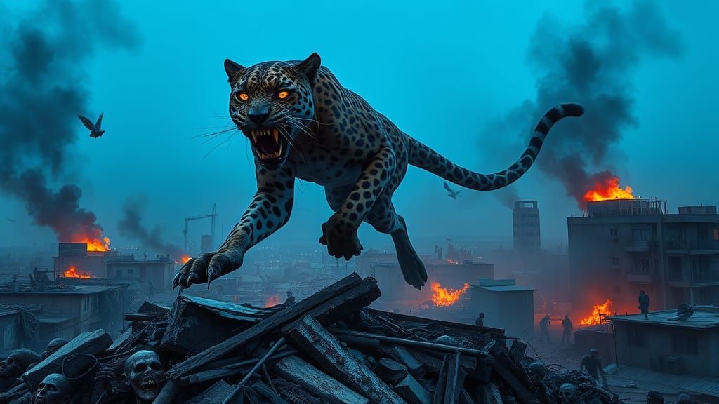 Mutant Leopard Hunts Zombies in Mogadishu