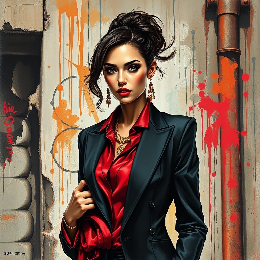 Regal Mafia Queen in Urban Splendor