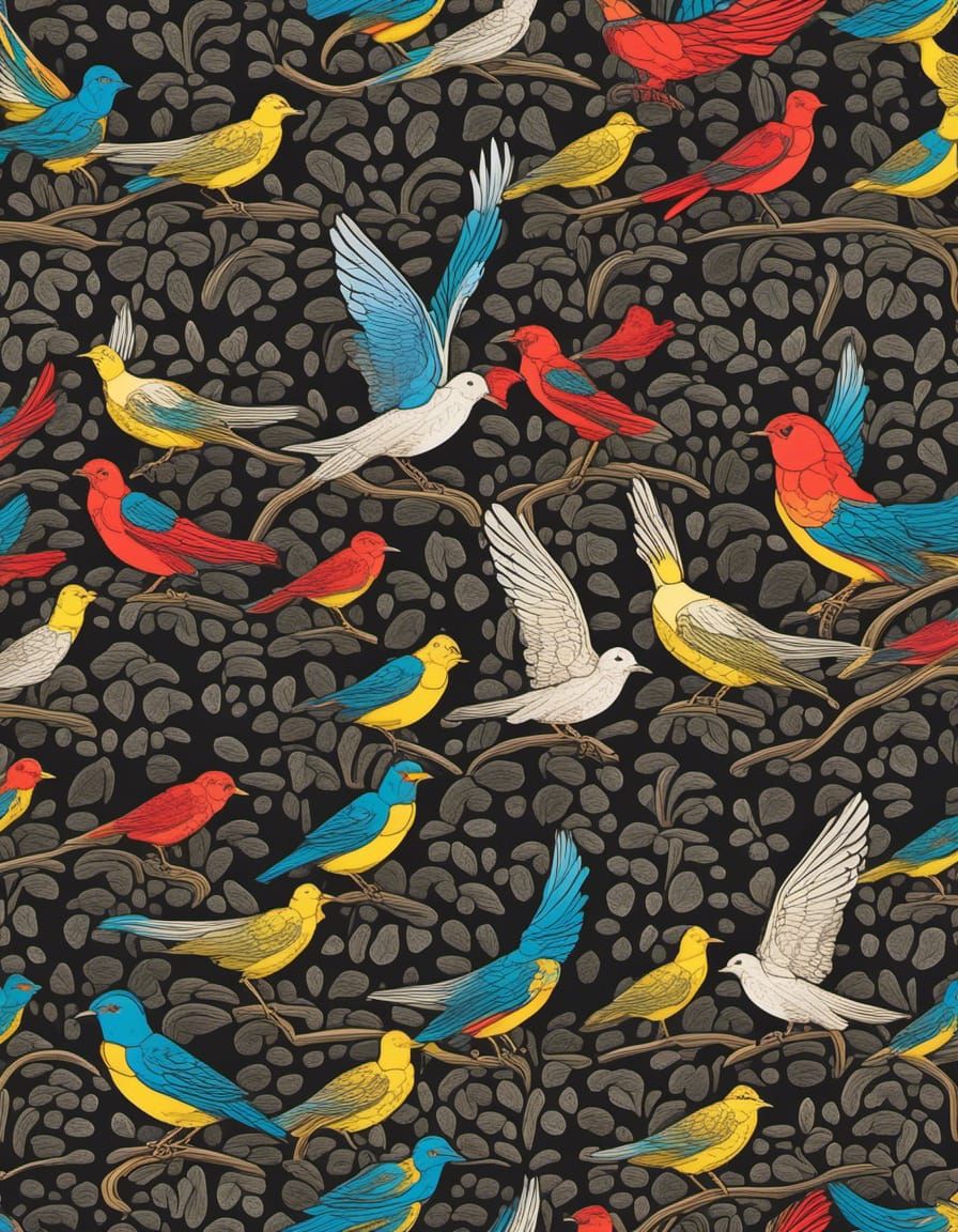 Coloring Book Cover: Bird in Flight Graphic Art