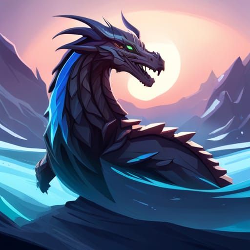 Ice Dragon Comic Book Art in 3D