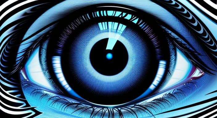 Abstract 3D Vector Portrait Optical Illusion