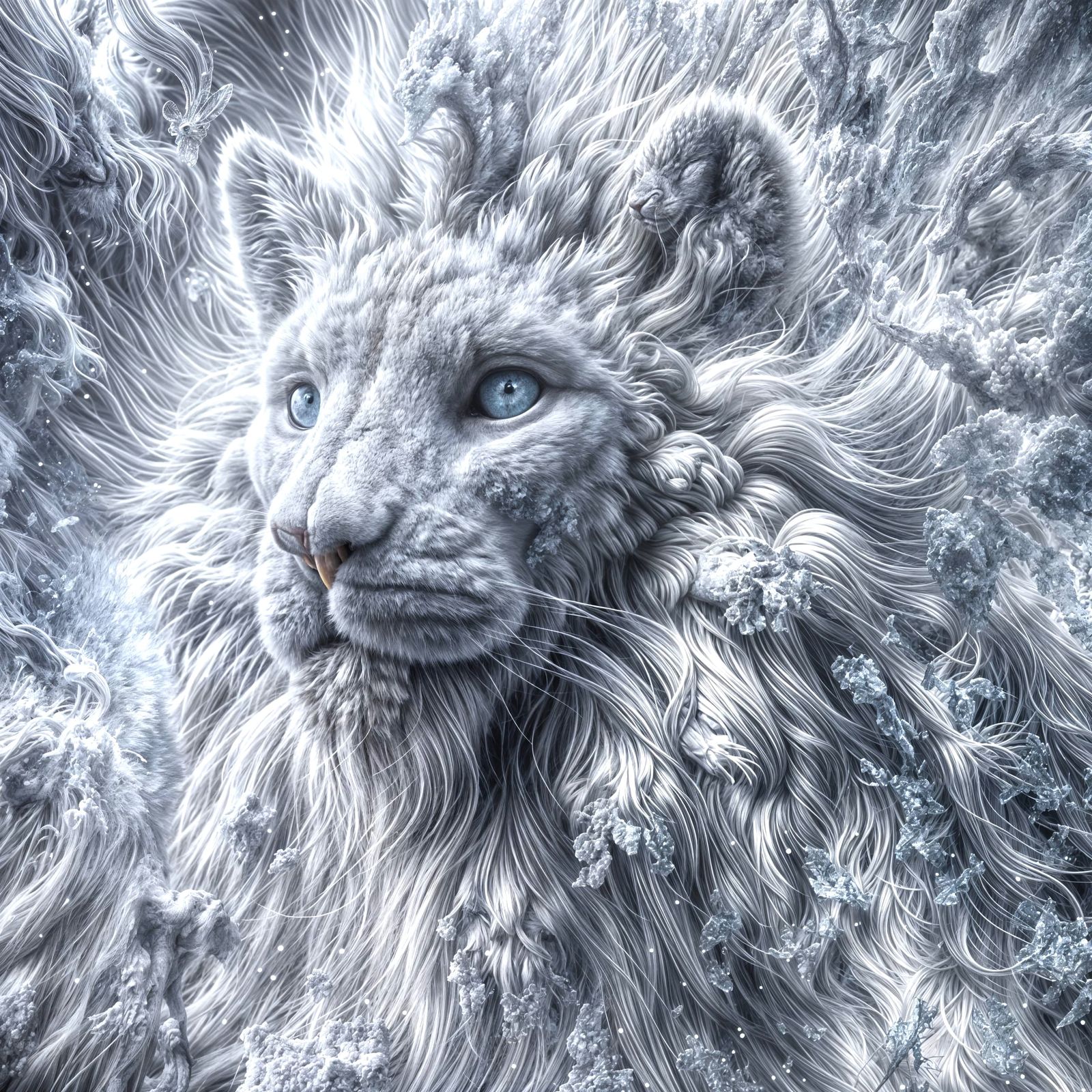 Mystical Sphinx in Glitch Art Nebula