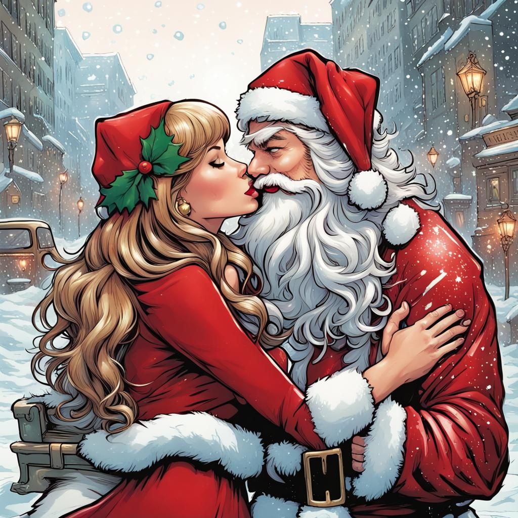 Taylor Swift and Santa Claus: Comic Book Romance