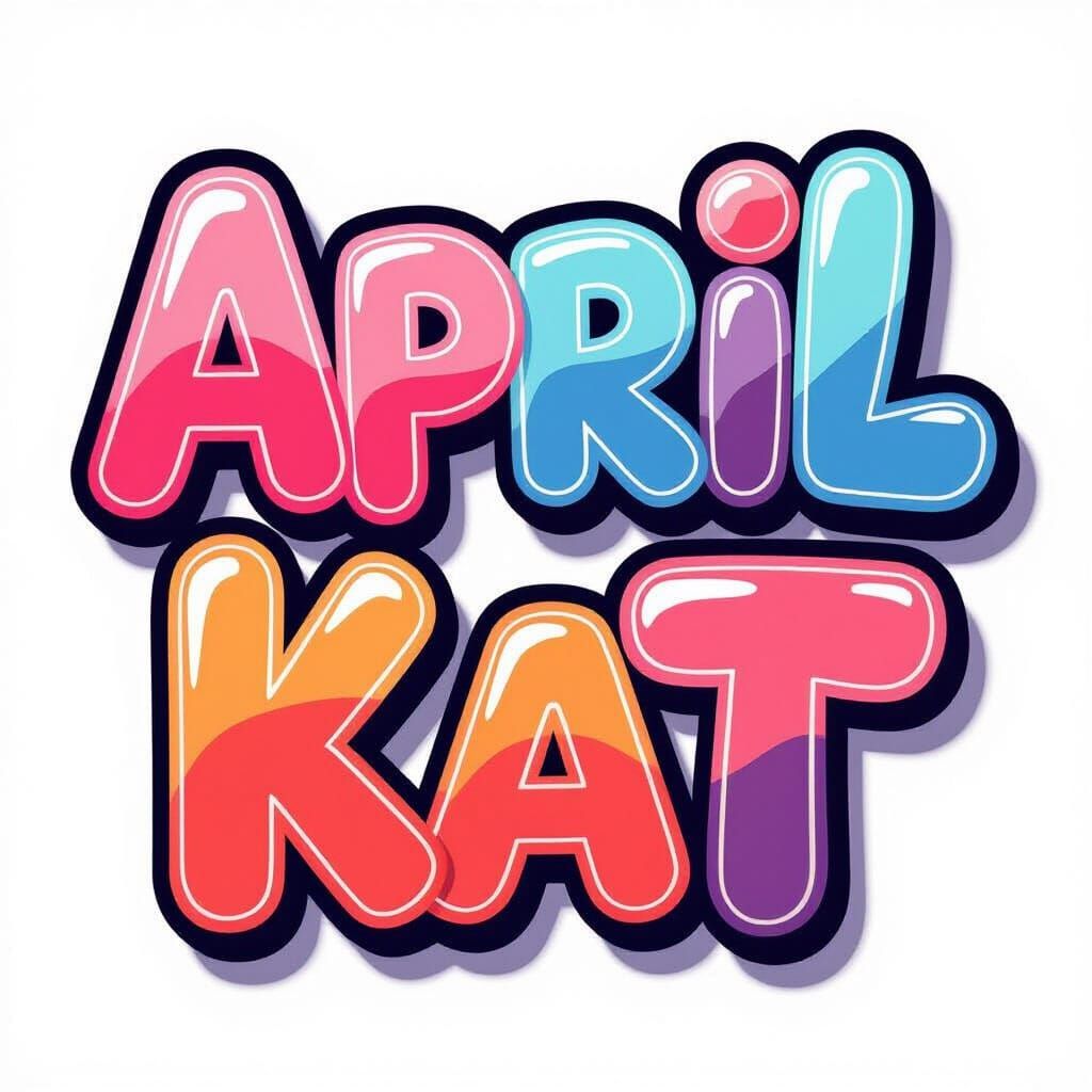 Bubble Writing Watermark: AprilKittyKat Gradient Pink to Blu...