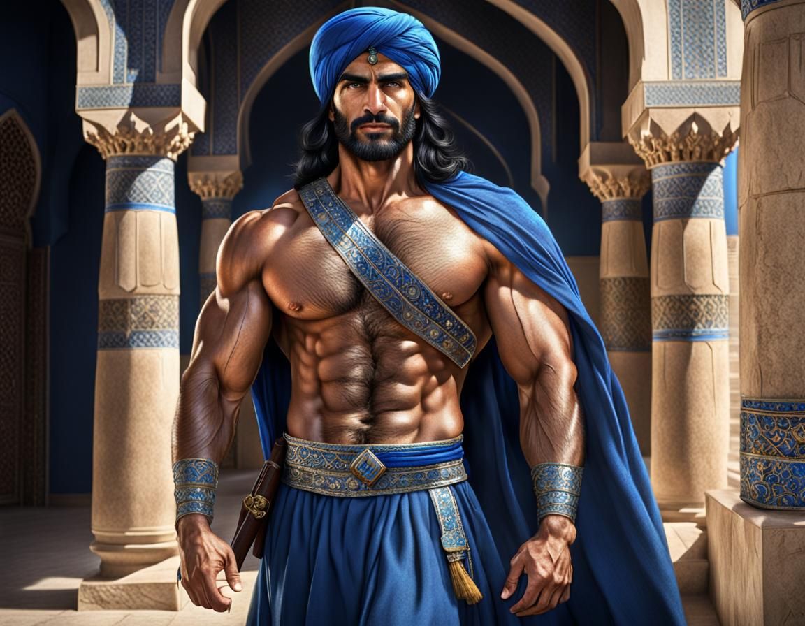 Two Handsome Persian Guards in Photorealistic Style