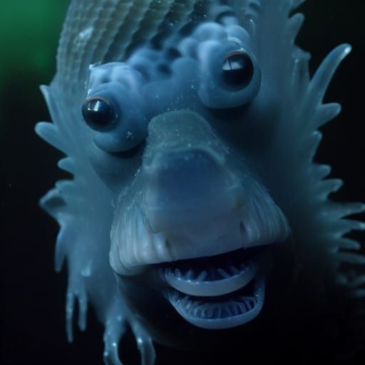 Frozen Terror: A Gargantuan Moray Eel in Hyper-Realistic Det...