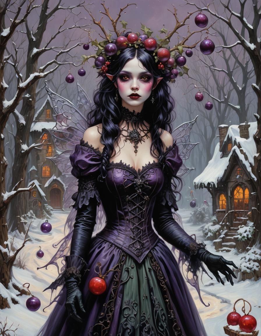 Gothic Winter Fairy in Sugar-Plum Candyland