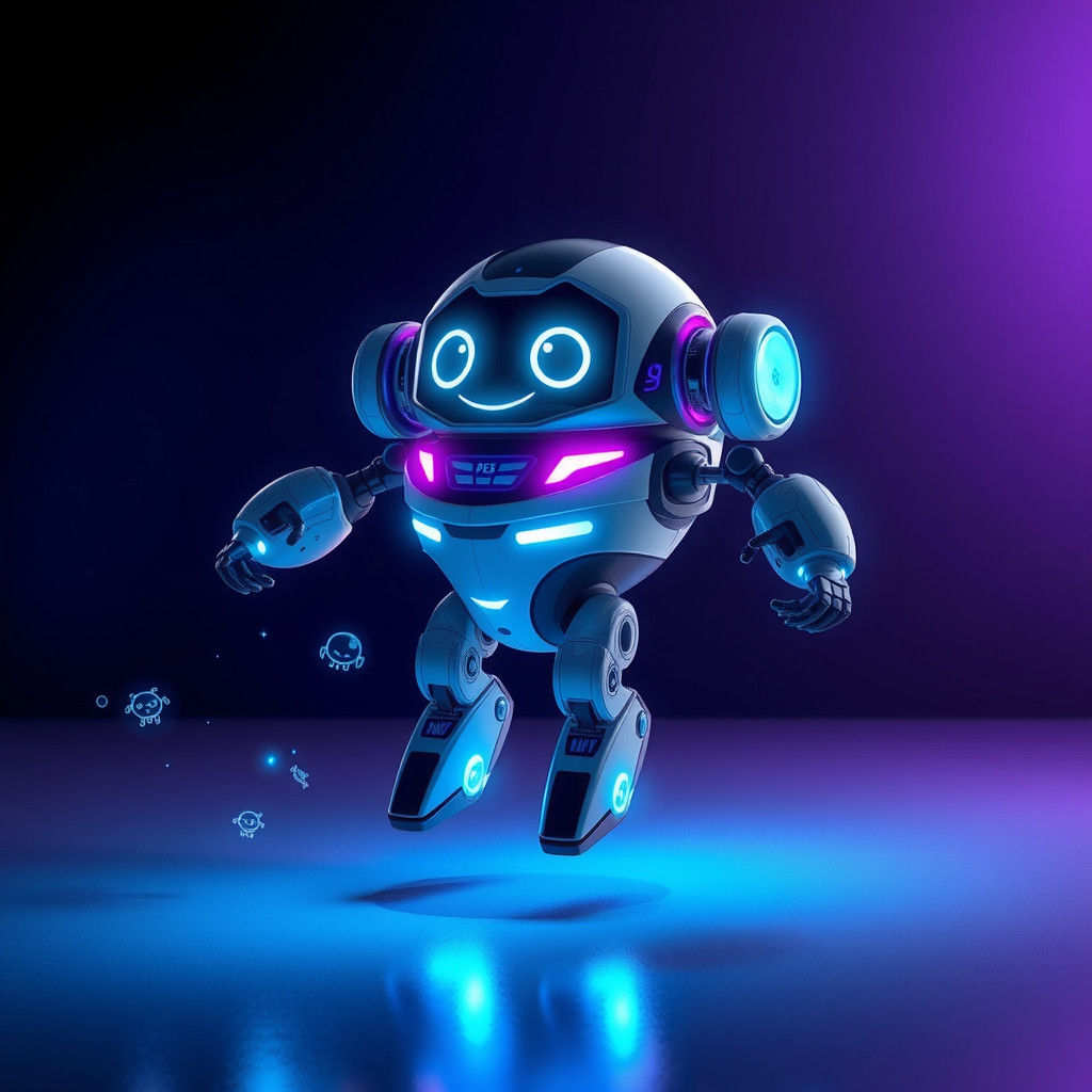 Futuristic Toy Robot Spaceship with Holographic Features