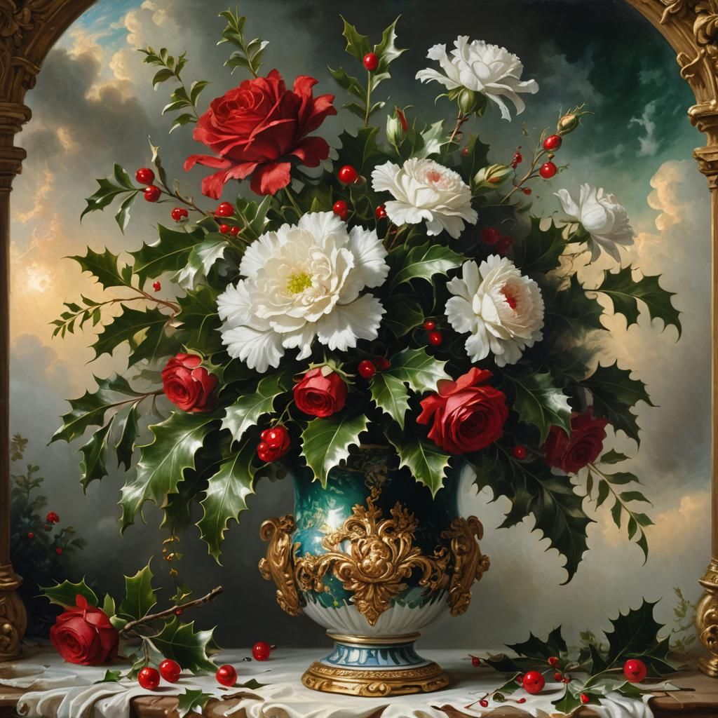 Baroque Still Life with Winter Bouquet