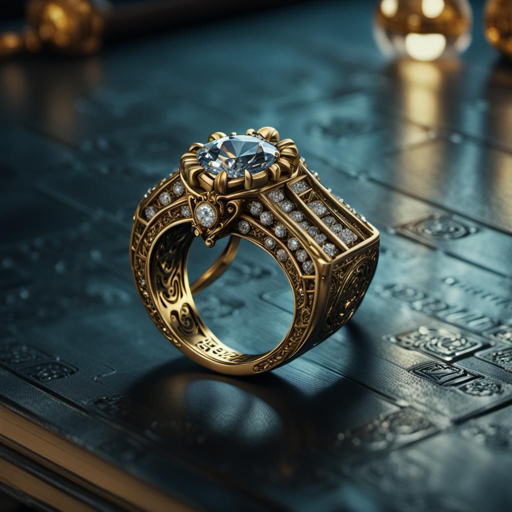Hufflepuff Diamond Ring: Detailed Digital Matte Painting