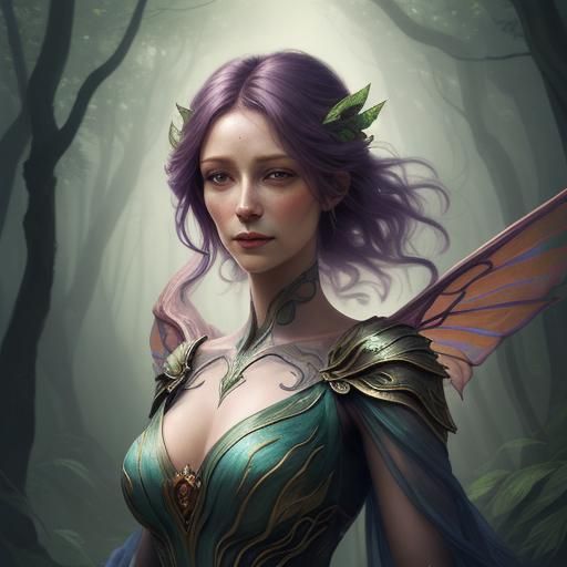 Mystical Forest Transformation: Art Nouveau Digital Painting