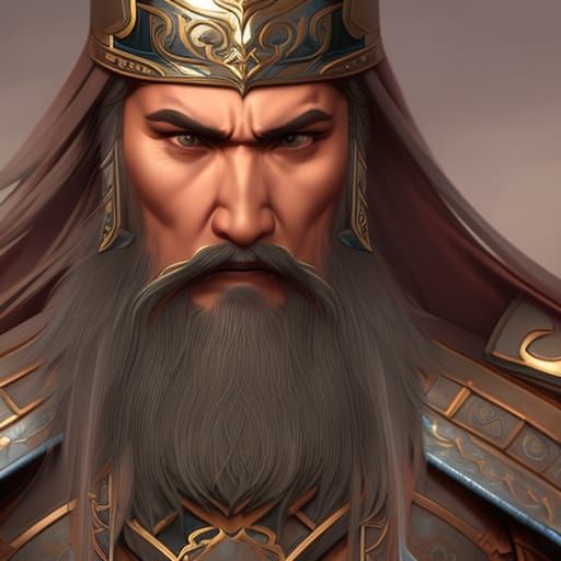 Mongol Knight Breaching Fortress Gate in Digital Art