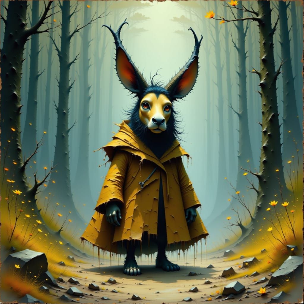 Abada in Mystical Forest, Rustic Illustration