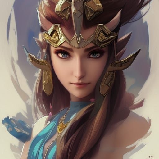 Princess Zelda Dragon Transformation: Hyperdetailed Portrait