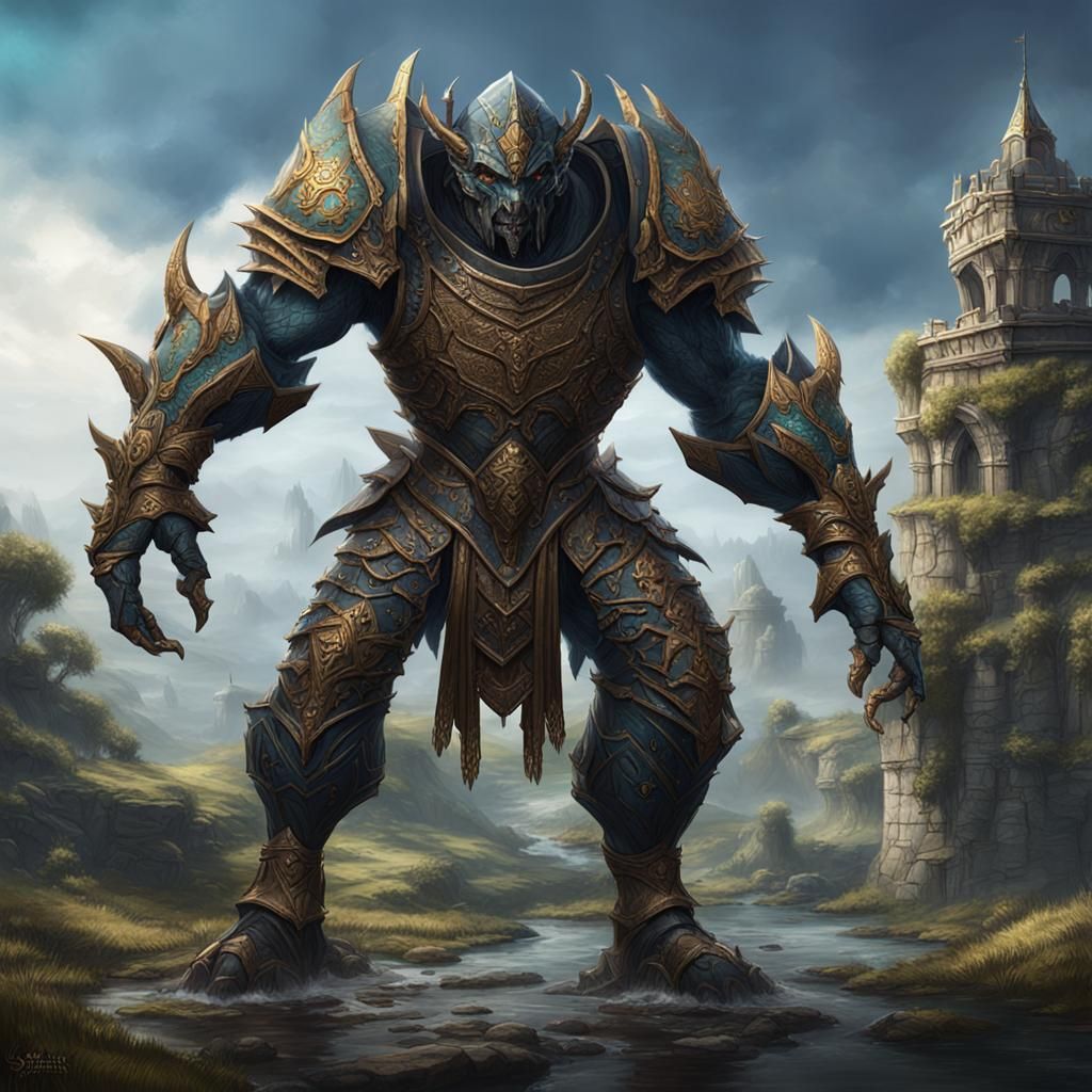 Armored Falmer Elf in Underground Matte Painting