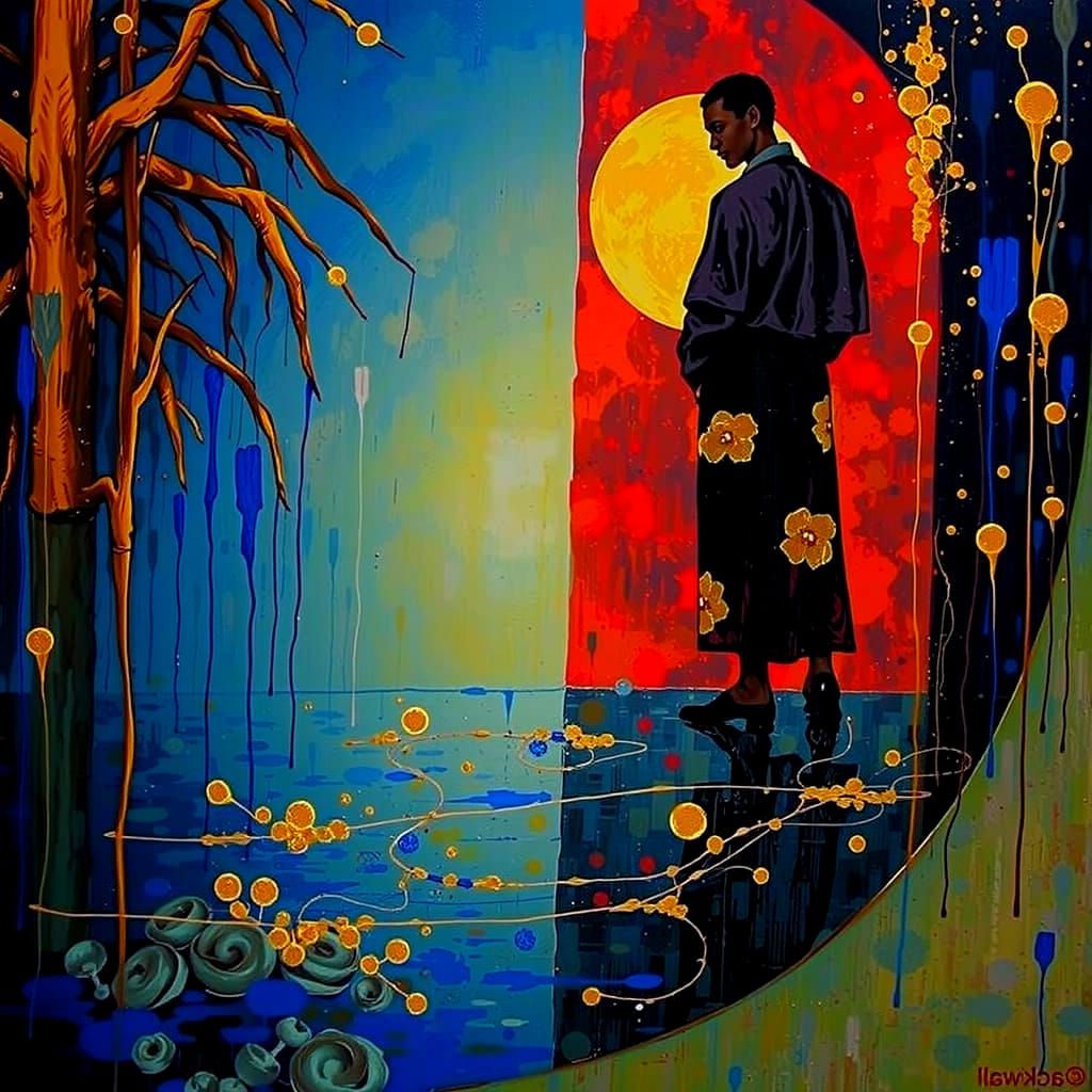 Psychedelic Landscape Painting in Expressionist Style