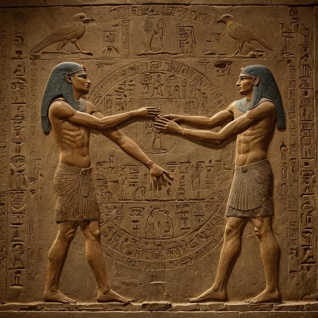 Horus Teaches Cheese Making: Hieroglyphic Digital Art