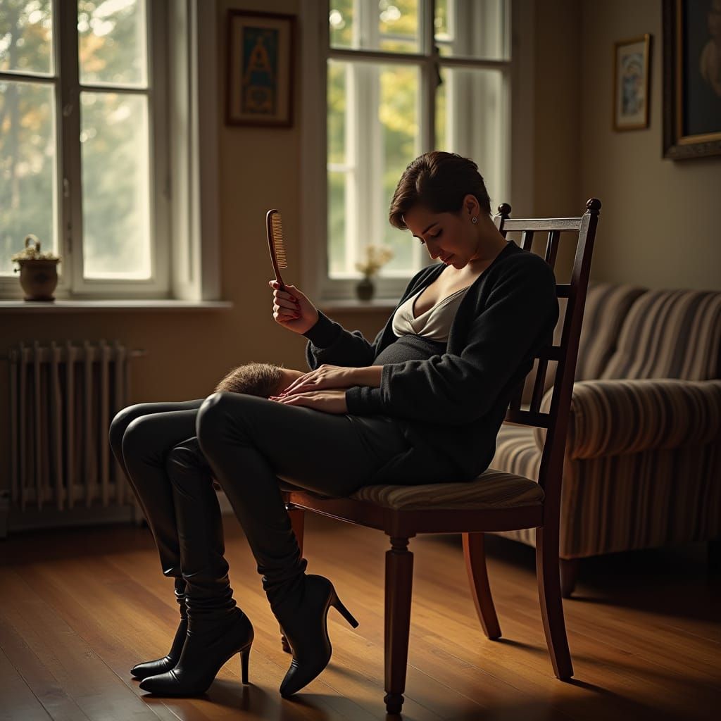 Vintage Apartment Scene in Norman Rockwell Style