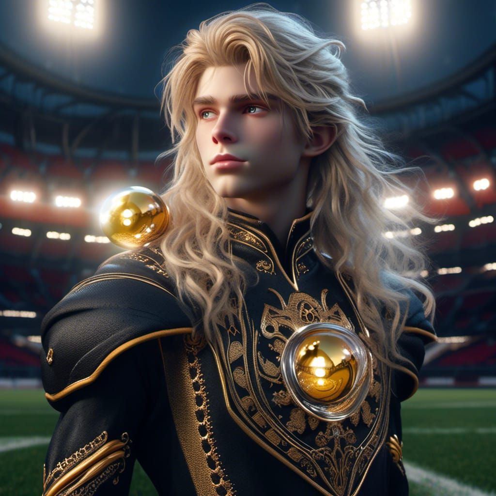 Teen Elf-Lord on Athletic Field, Fantasy Artwork