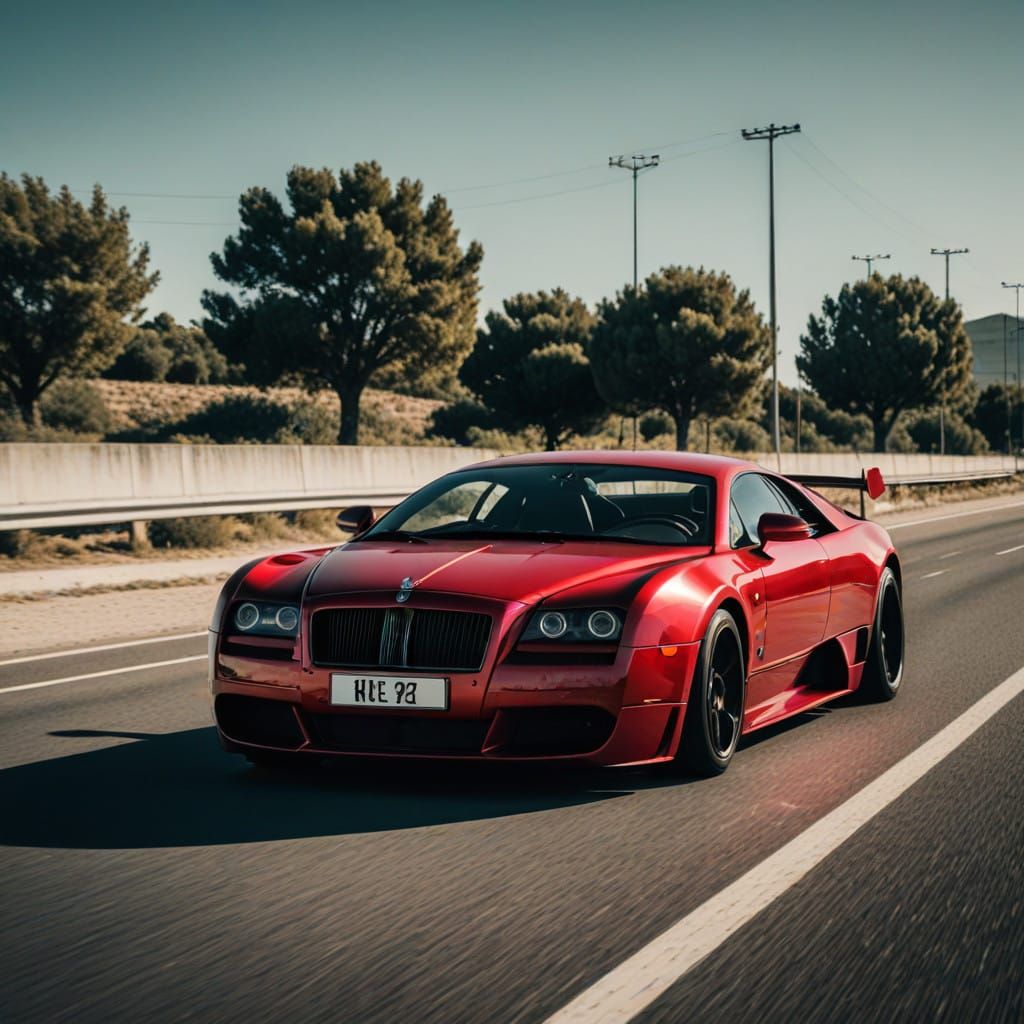 Radical Red Hotrod Rolls-Royce Murcielago on Montpellier Mot...