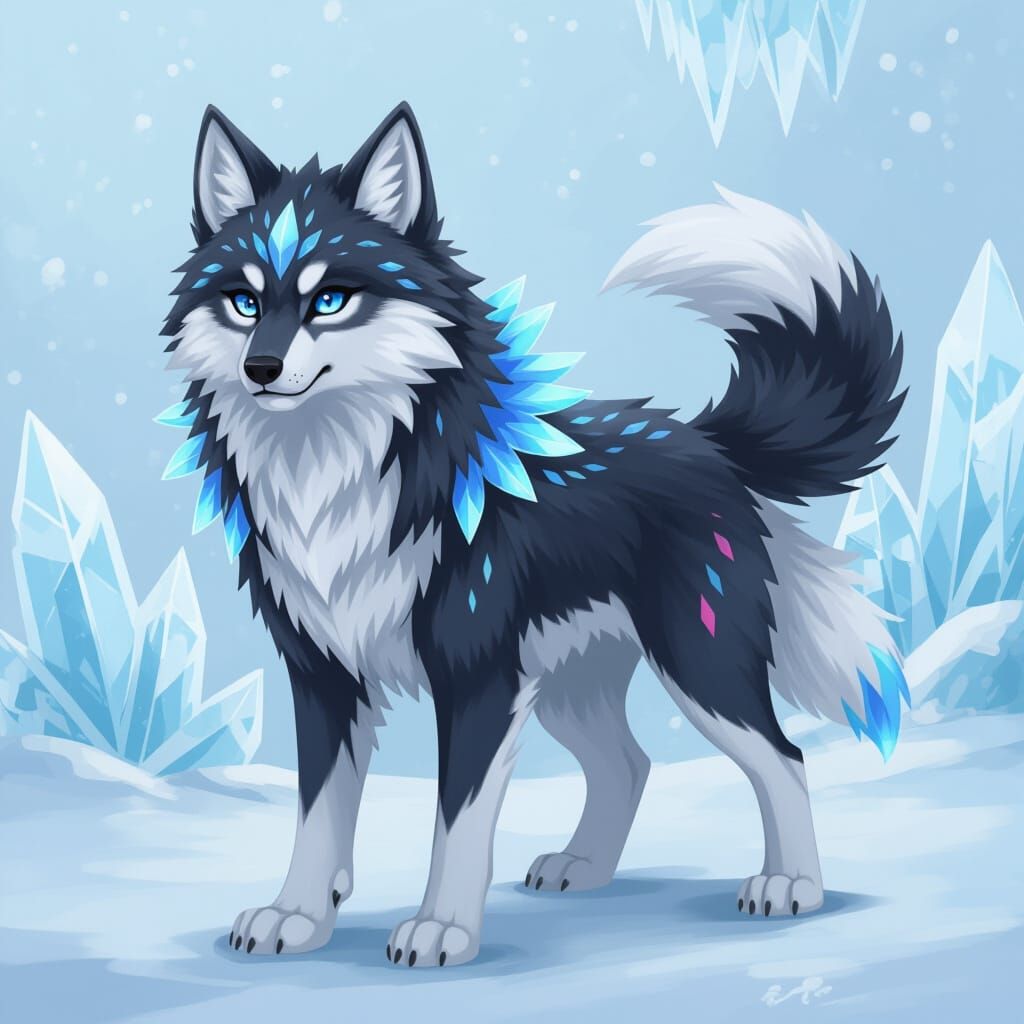 Alpha Dire Wolf Pokémon: Ice and Fairy Type
