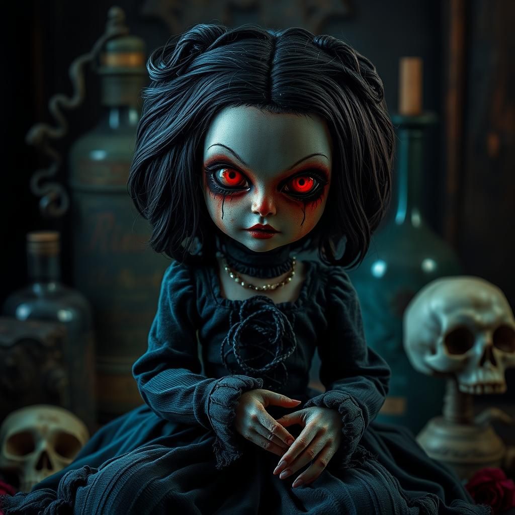 Gothic Doll in Dark Fantasy Style