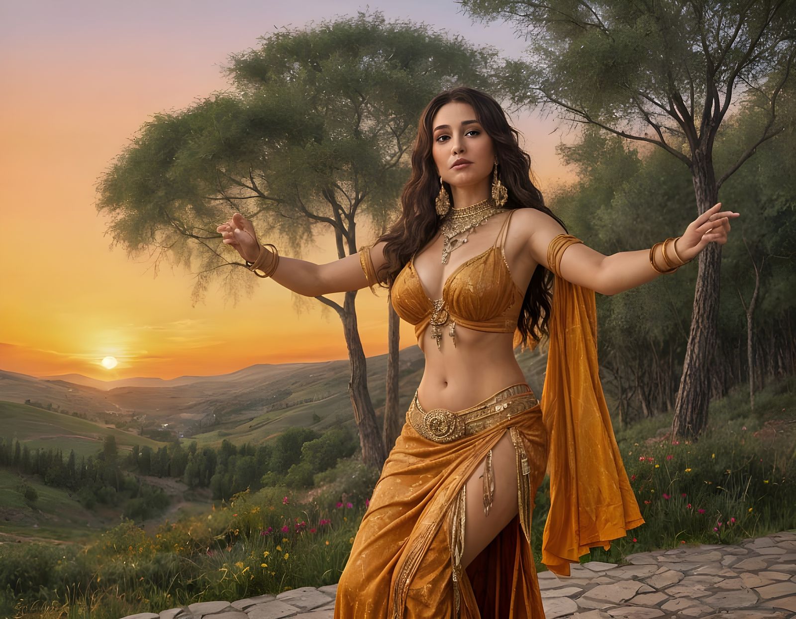 Sunset Belly Dancer in Turkish Hills