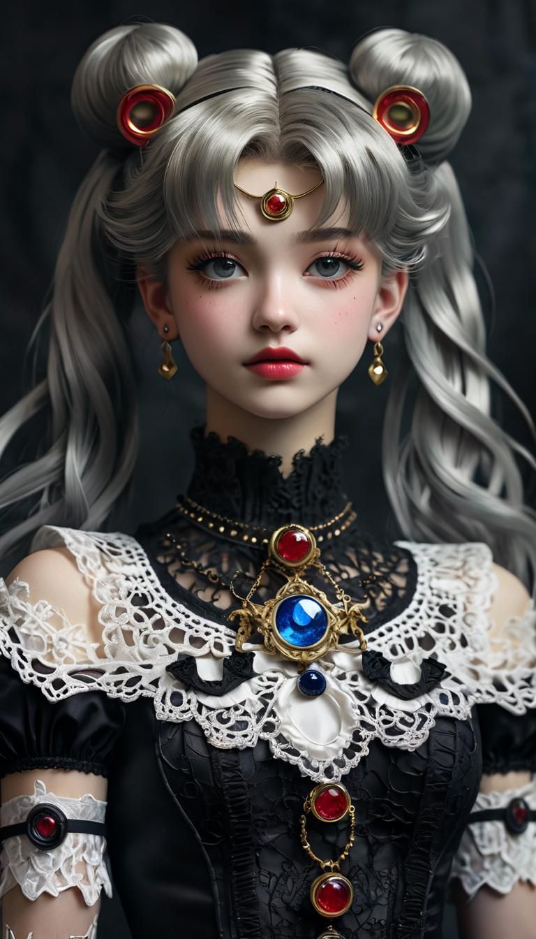 Sailor Moon in Gothic Style with Lace
