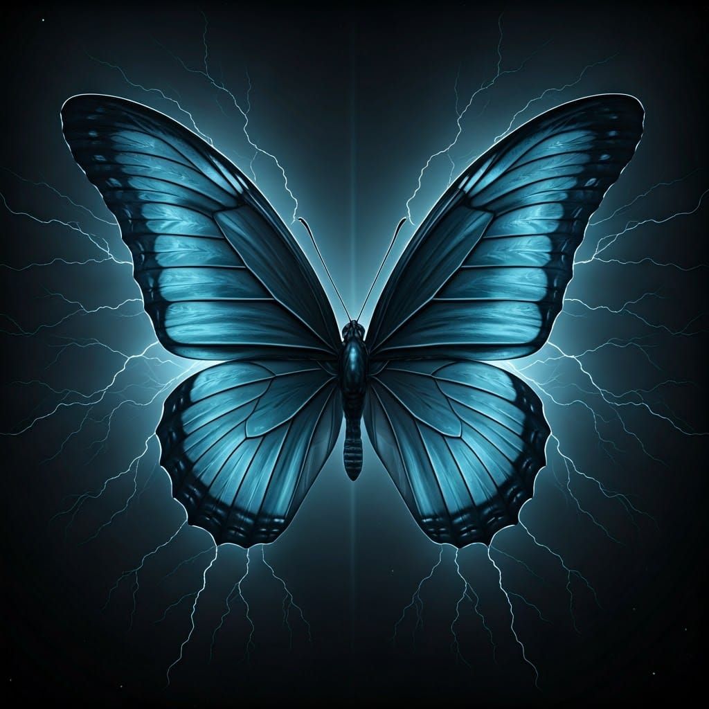 Electricity Butterflies in Vibrant Hyperrealism