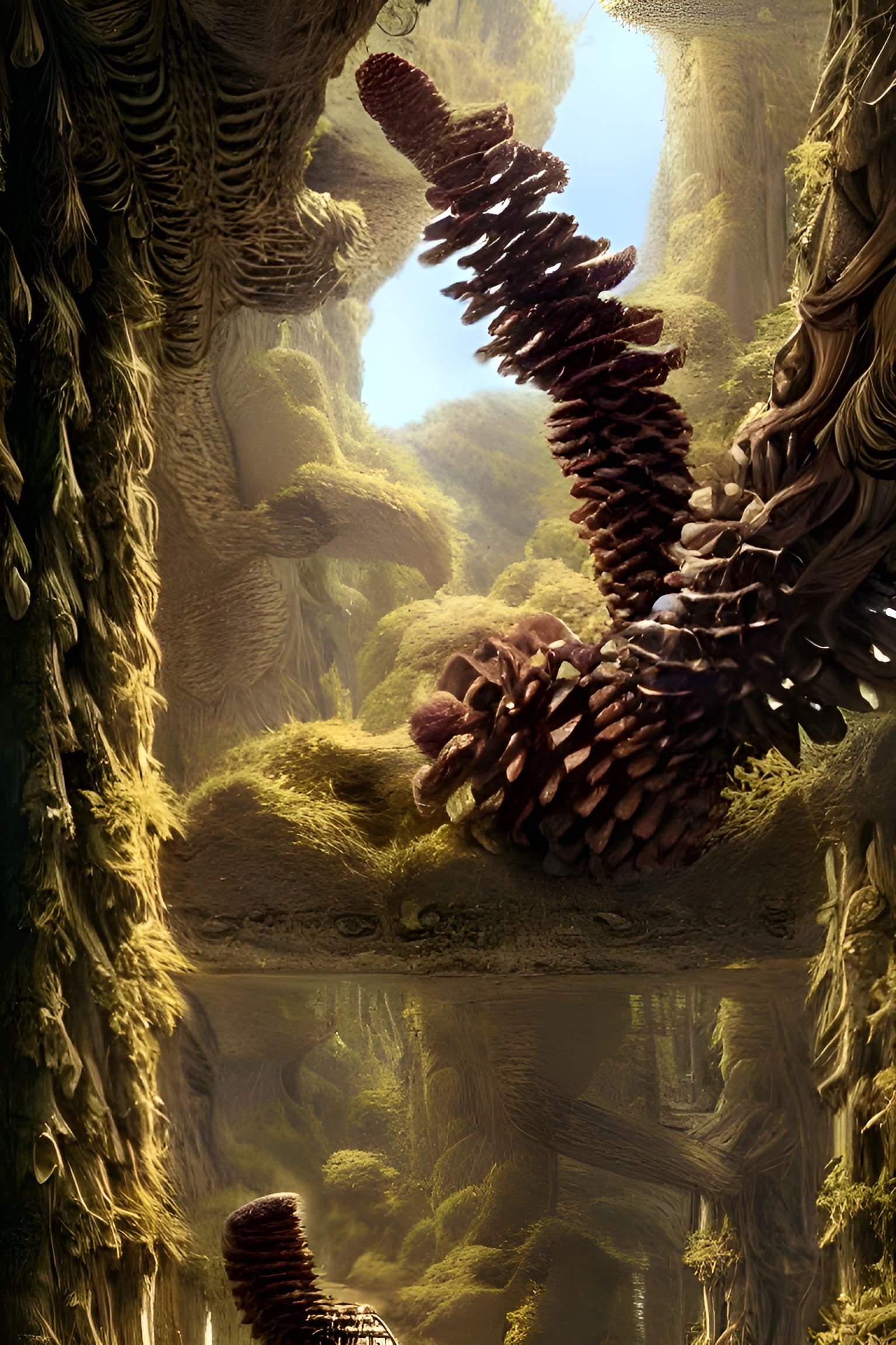 Ornate Pine Cone in Hyperdetailed Digital Painting
